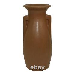 Teco Vintage Arts And Crafts Pottery Matte Brown Handled Ceramic Vase 407