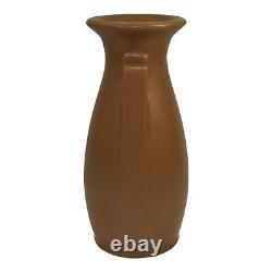 Teco Vintage Arts And Crafts Pottery Matte Brown Handled Ceramic Vase 407