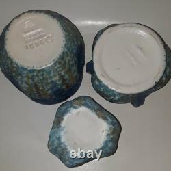 Three 1920's English Arts & Crafts / Art Deco Bretby Blue Pottery Vase