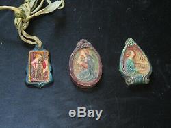 Three Compton pottery arts and crafts pendants, circa 1910