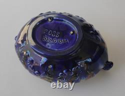 Thulin Belgium Antique Arts & Crafts Art Pottery Drip Glaze Acorn Bowl Planter