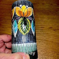 Tilgmans Sweden Ceramic Vase 1971-Handmade & Painted-SIGNED-6.5 Tall-2.75 Día