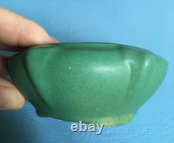 Tiny Arts & Crafts Matte Green Pottery 6 Sided Cabinet Pot Unmarked Mystery