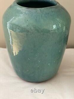 Turquoise Arts Crafts Mission Glazed Art Pottery Vase
