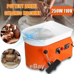 US 25CM 110V Electric Pottery Wheel Machine Ceramic Work Clay Art Craft ABS 250W
