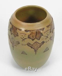 University of North Dakota pottery cowboy matte brown green arts & crafts UND