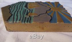 Unusual Antique Rookwood Faience Pottery Arts & Crafts Ship Tile
