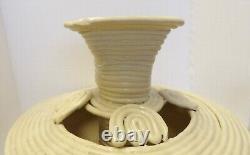 Unusual Mid Century Modern Art Pottery Coil Flower Vase Signed Dan Gehan