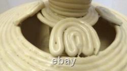 Unusual Mid Century Modern Art Pottery Coil Flower Vase Signed Dan Gehan