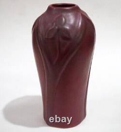 VAN BRIGGLE Mulberry Arts & Crafts Pottery Vase #833 Stylized Flowers