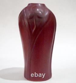 VAN BRIGGLE Mulberry Arts & Crafts Pottery Vase #833 Stylized Flowers