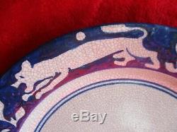 VERY RARE Dedham Pottery Arts & Crafts Era TAPESTRY LION 10 Plate A Real Beaut