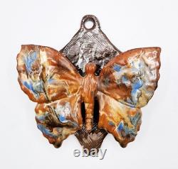VICTORIAN ARTS & CRAFTS CH BRANNAM BARUM POTTERY BUTTERFLY WALL POCKET c1890 VICTORIAN ARTS & CRAFTS CH BRANNAM BARUM POTTERY BUTTERFLY WALL POCKET c1890