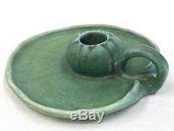 VTG 1906 Rookwood Lily Pad Matte Green Candle Holder 1067 Arts Crafts Pottery