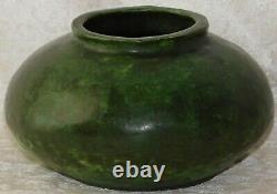 VTG 1918 Arts Crafts William Jongerman HKS Greuby Green Matte Bulb Squat Vase