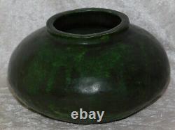 VTG 1918 Arts Crafts William Jongerman HKS Greuby Green Matte Bulb Squat Vase