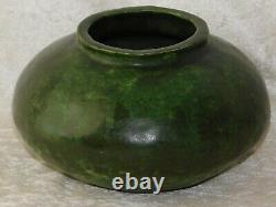 VTG 1918 Arts Crafts William Jongerman HKS Greuby Green Matte Bulb Squat Vase