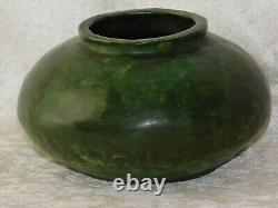 VTG 1918 Arts Crafts William Jongerman HKS Greuby Green Matte Bulb Squat Vase