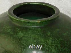 VTG 1918 Arts Crafts William Jongerman HKS Greuby Green Matte Bulb Squat Vase