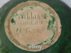 VTG 1918 Arts Crafts William Jongerman HKS Greuby Green Matte Bulb Squat Vase
