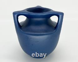 VTG. Haeger Pottery 1920-30s 3 Handle Vase Urn No. 43 Arts & Crafts Matte Cobalt
