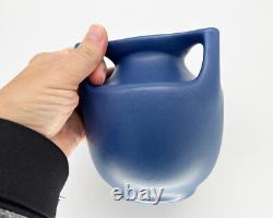 VTG. Haeger Pottery 1920-30s 3 Handle Vase Urn No. 43 Arts & Crafts Matte Cobalt