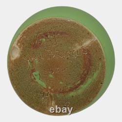 Van Briggle 1902 Pottery Matte Green Vase Art Nouveau Bronze Metal Overlay