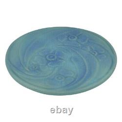 Van Briggle 1907-12 Vintage Arts And Crafts Pottery Blue Poppy Ceramic Plate 17