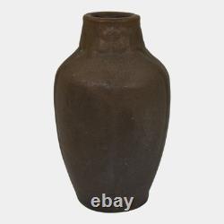 Van Briggle 1907-12 Vintage Arts And Crafts Pottery Dark Brown Blue Ceramic Vase