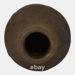 Van Briggle 1907-12 Vintage Arts And Crafts Pottery Dark Brown Blue Ceramic Vase