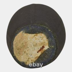 Van Briggle 1907-12 Vintage Arts And Crafts Pottery Dark Brown Blue Ceramic Vase