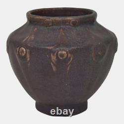 Van Briggle 1907-12 Vintage Arts And Crafts Pottery Matte Purple Vase 654