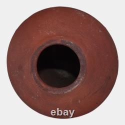 Van Briggle 1907 Arts And Crafts Pottery Red Bisque Yucca Leaf Vase 454