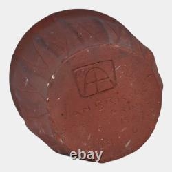 Van Briggle 1907 Arts And Crafts Pottery Red Bisque Yucca Leaf Vase 454