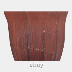 Van Briggle 1907 Arts And Crafts Pottery Red Bisque Yucca Leaf Vase 454