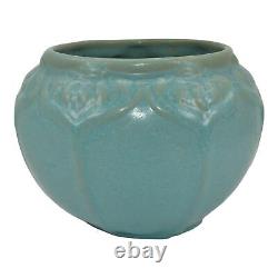 Van Briggle 1914 Vintage Arts And Crafts Pottery Blue Floral Ceramic Vase