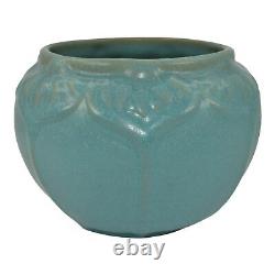 Van Briggle 1914 Vintage Arts And Crafts Pottery Blue Floral Ceramic Vase