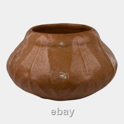 Van Briggle 1917 Vintage Arts And Crafts Pottery Broad Leaves Brown Bowl 428