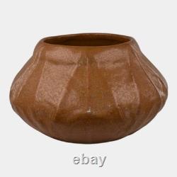 Van Briggle 1917 Vintage Arts And Crafts Pottery Broad Leaves Brown Bowl 428