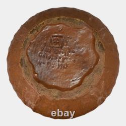 Van Briggle 1917 Vintage Arts And Crafts Pottery Broad Leaves Brown Bowl 428