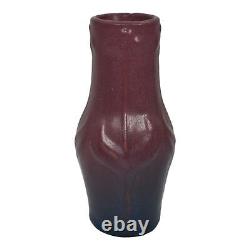 Van Briggle 1918 Arts And Crafts Pottery Mulberry Red Stylized Flowers Vase 821