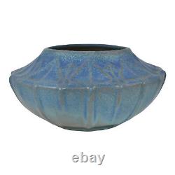 Van Briggle 1919 Vintage Arts And Crafts Pottery Mottled Matte Blue Bowl 737