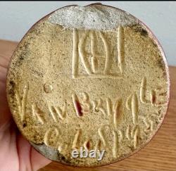 Van Briggle 1920s Blue Over Mulberry Glaze Vase 8, As Seen @ Denver Art Museum