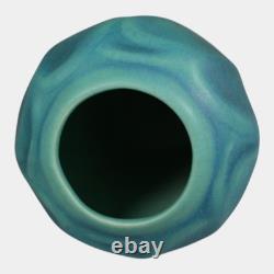 Van Briggle 1920s Vintage Arts And Crafts Pottery Blue Ceramic Leaf Vase 859