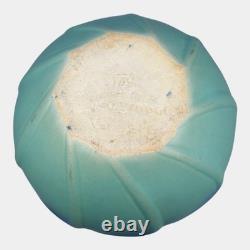 Van Briggle 1920s Vintage Arts And Crafts Pottery Blue Ceramic Leaves Vase 510