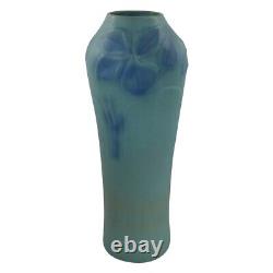 Van Briggle 1920s Vintage Arts And Crafts Pottery Blue Floral Floor Vase