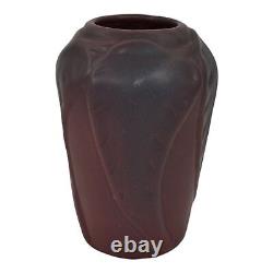 Van Briggle 1920s Vintage Arts And Crafts Pottery Mulberry Ceramic Leaf Vase 859