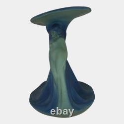 Van Briggle 1920s Vintage Arts and Crafts Lady of the Lily Blue Pottery Vase