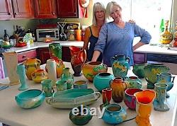 Van Briggle 4 Crosses, Turqoise Window Sill, Table, Cabinet Vase, Older Version