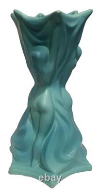 Van Briggle Art Pottery 17 Floor Vase Three Graces in Turquoise Blue Mist Rare